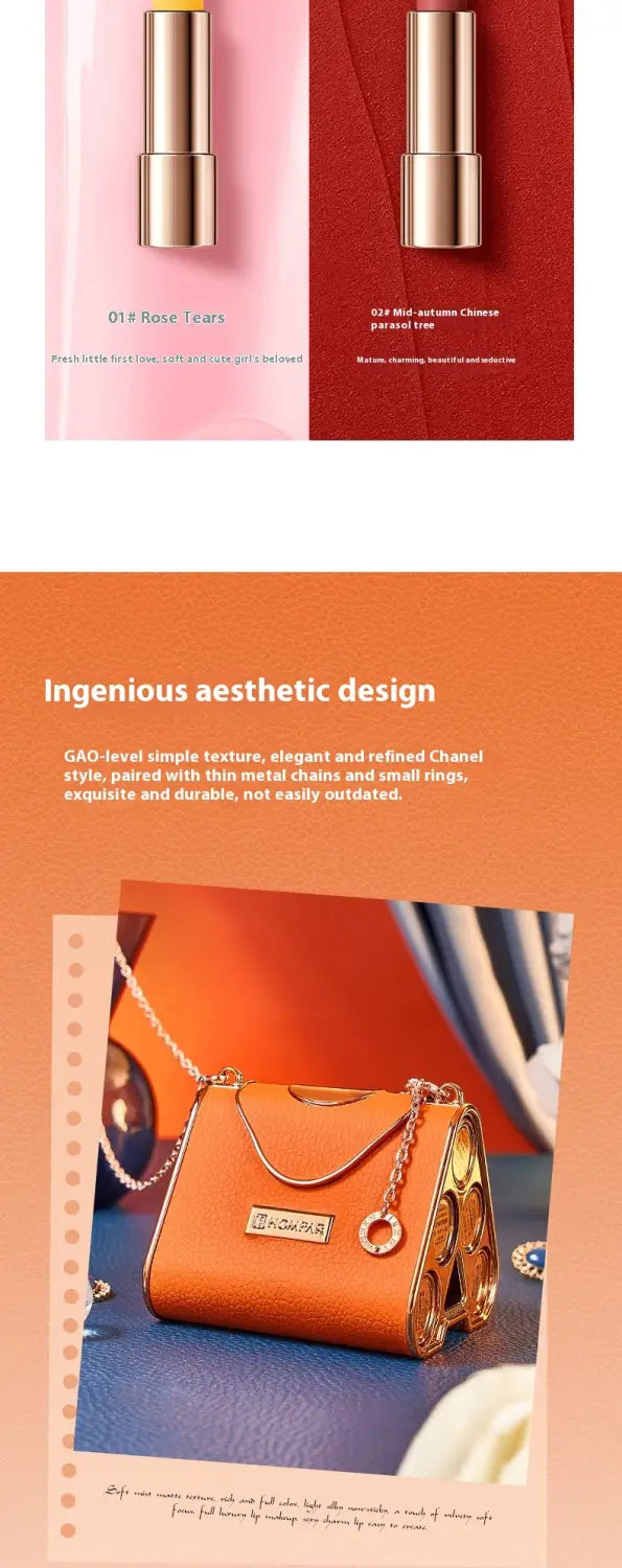 Oily Lipstick Bag with Discoloration Resistance and Soft Mist Matte Finish