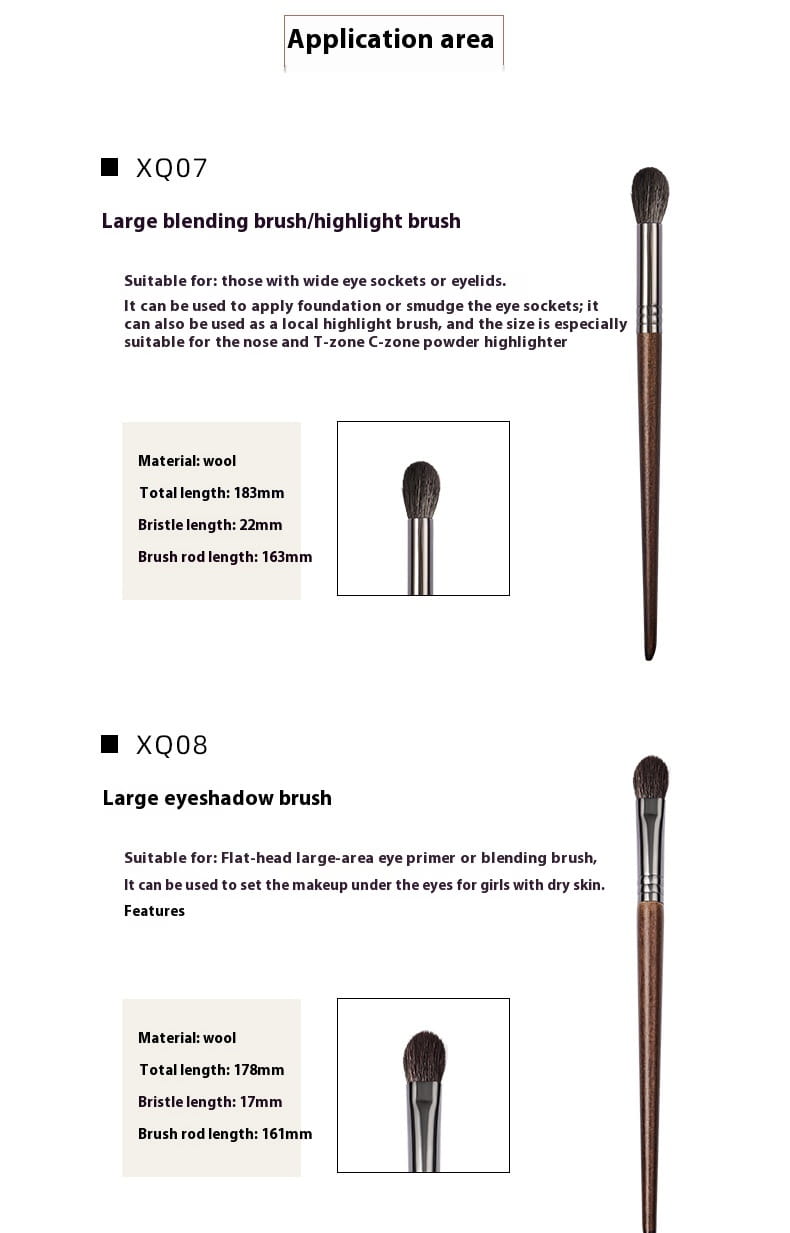 Eyeshadow Brush Set with Fine Guangfeng Wool and Mesh Storage Bags