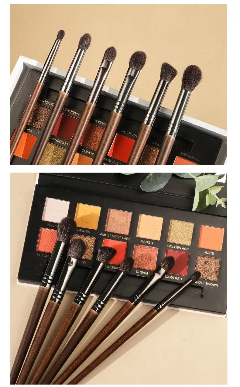 Eyeshadow Brush Set with Fine Guangfeng Wool and Mesh Storage Bags