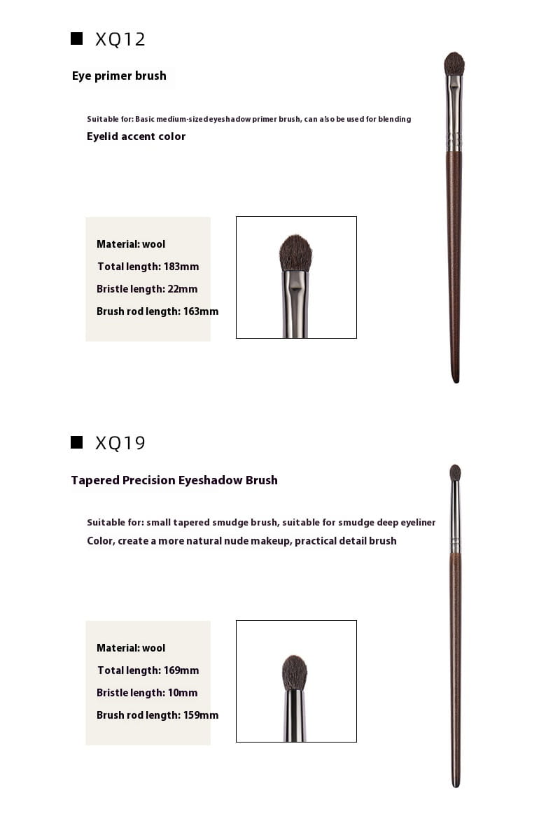 Eyeshadow Brush Set with Fine Guangfeng Wool and Mesh Storage Bags