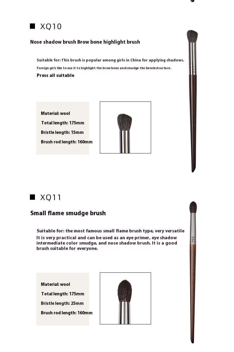 Eyeshadow Brush Set with Fine Guangfeng Wool and Mesh Storage Bags