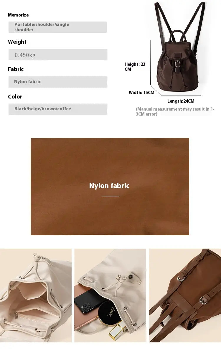 Casual Waterproof Nylon Drawstring Bundle Backpack for Urban