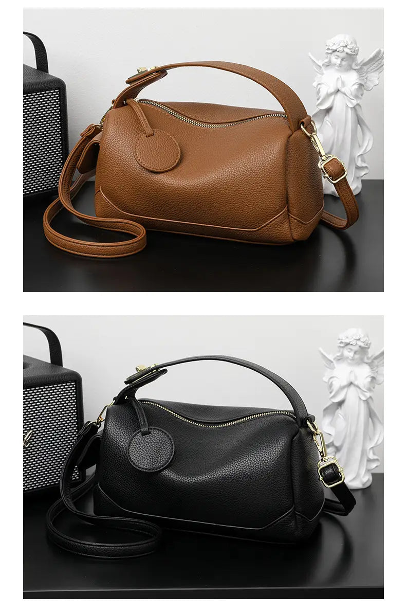 Large Capacity Pillow with Crossbody Soft Leather Design