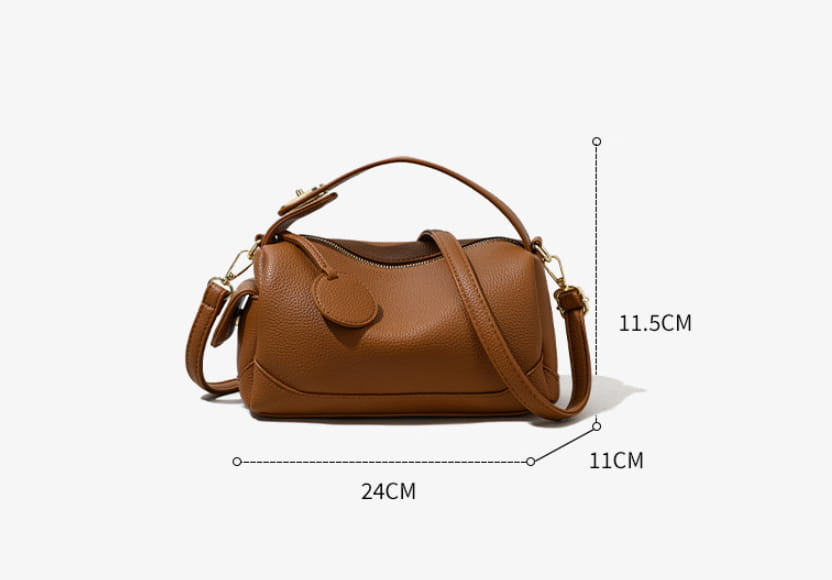 Large Capacity Pillow with Crossbody Soft Leather Design