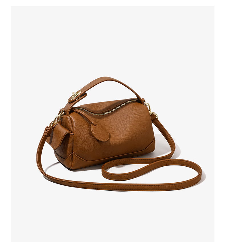 Large Capacity Pillow with Crossbody Soft Leather Design