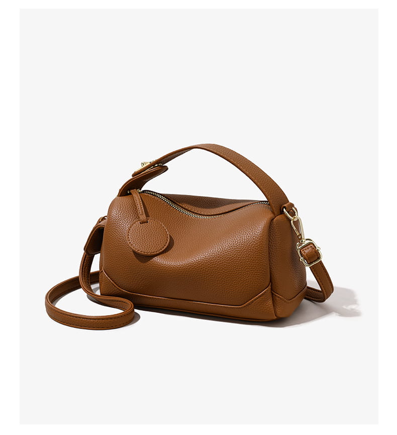 Large Capacity Pillow with Crossbody Soft Leather Design