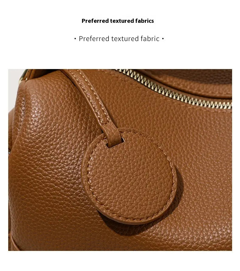 Large Capacity Pillow with Crossbody Soft Leather Design