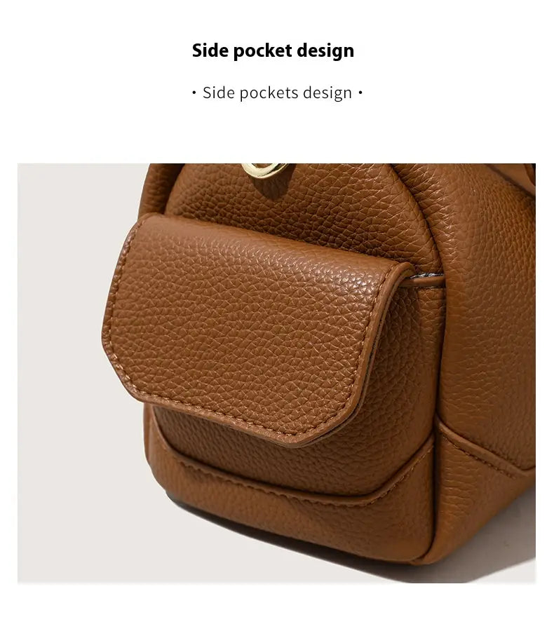 Large Capacity Pillow with Crossbody Soft Leather Design