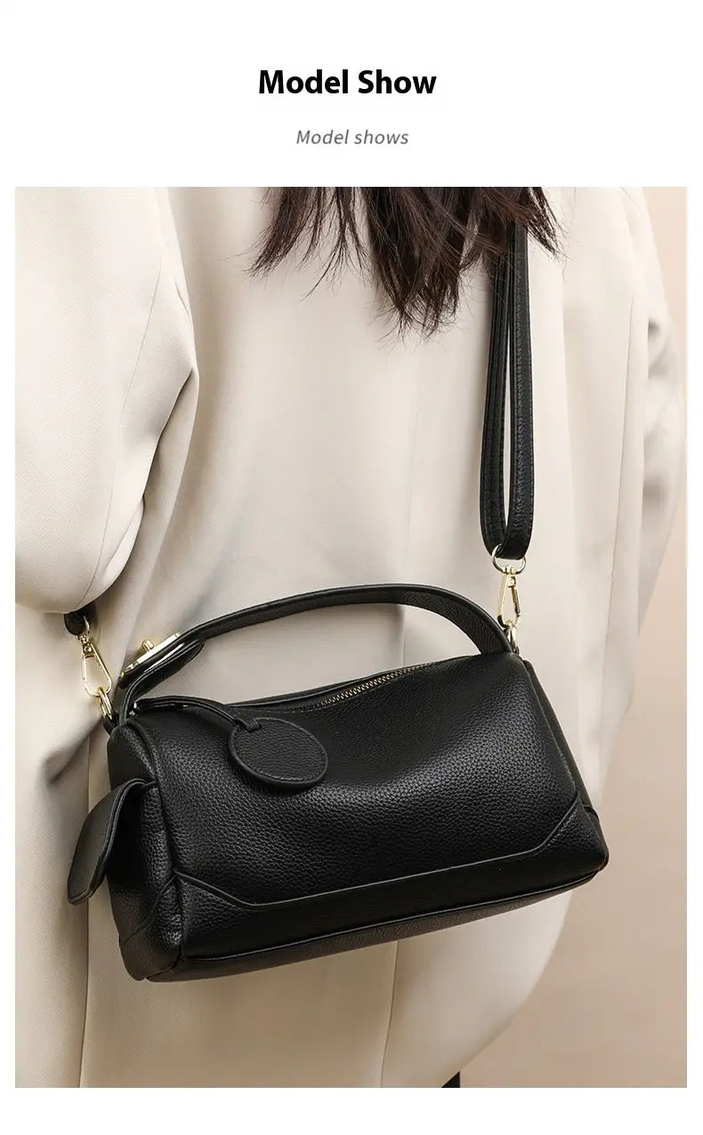 Large Capacity Pillow with Crossbody Soft Leather Design