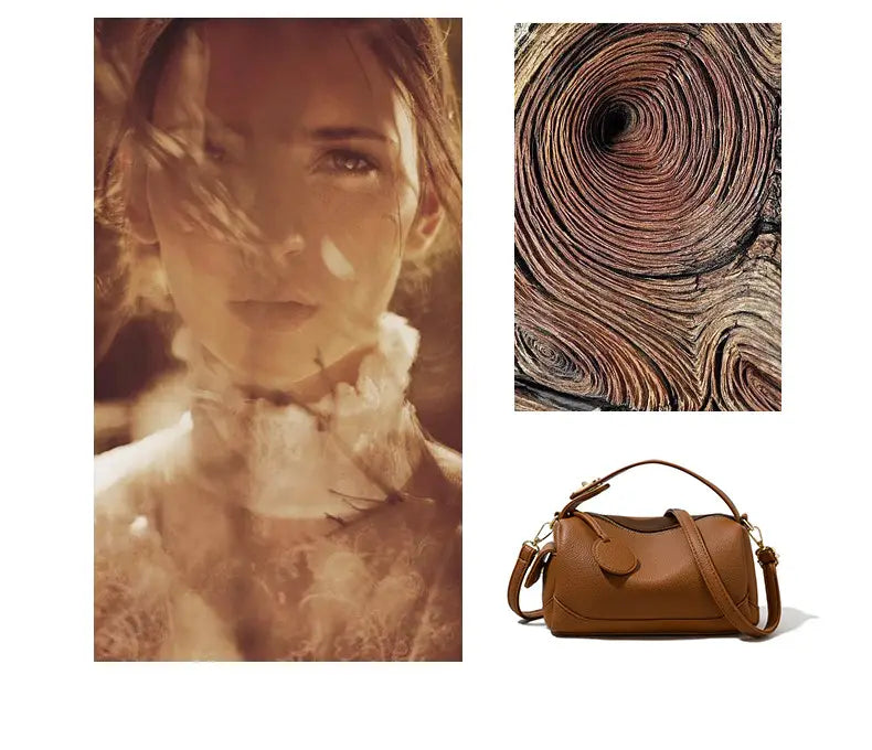 Large Capacity Pillow with Crossbody Soft Leather Design