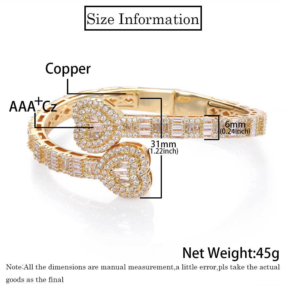 Men’s And Women’s Fashion Heart-shaped Zircon Bracelet