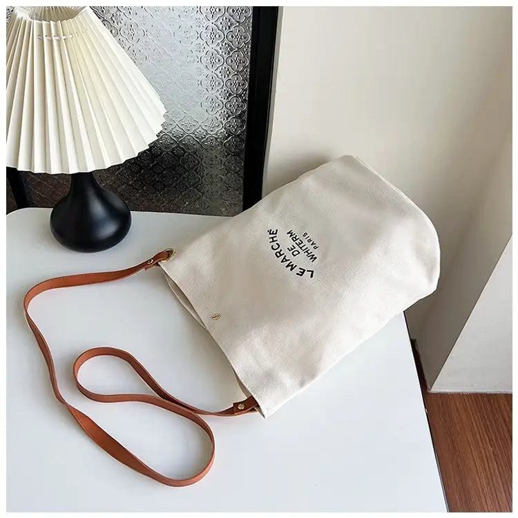 Canvas Minimalism Shoulder Messenger Bag with Urban Design