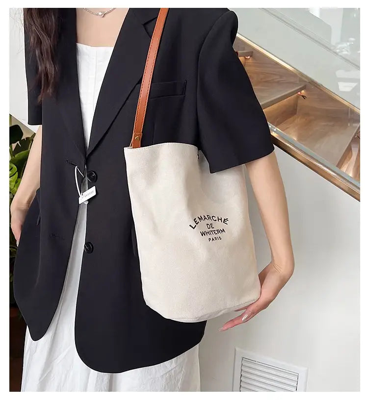 Canvas Minimalism Shoulder Messenger Bag with Urban Design