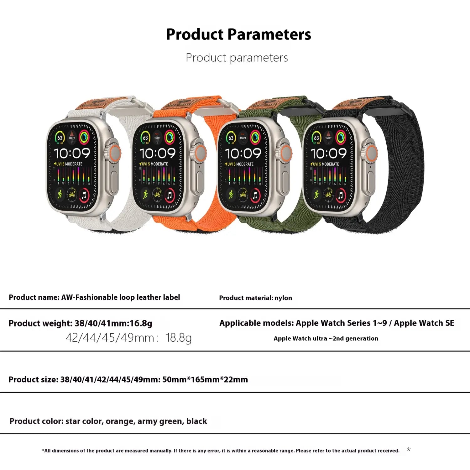 Suitable Generation SE Watch Strap Nylon Leather Tag