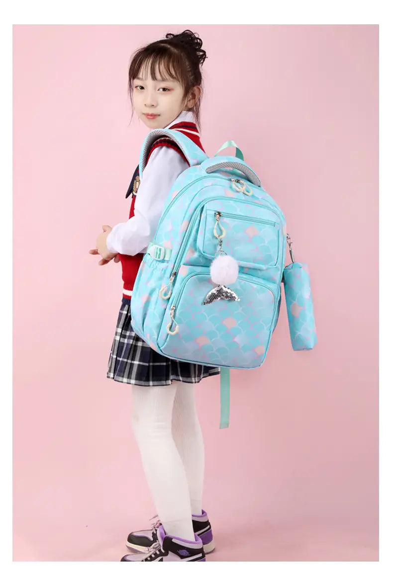 Printed Primary School Student Schoolbags Burden Alleviation Waterproof