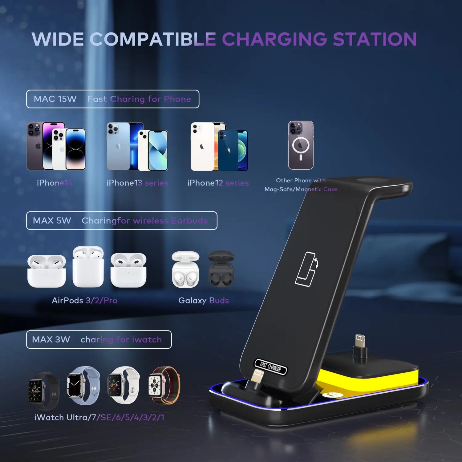Universal Wireless Charger for United States and CHF Compatibility