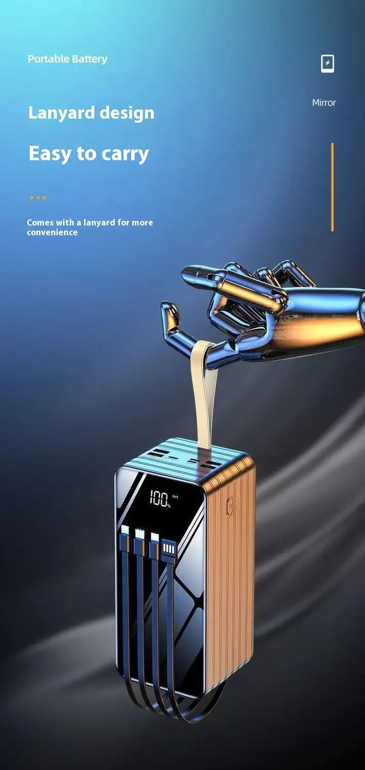 Super Large Capacity With Cable MAh Power Bank Fast Charge Outdoor Dormitory