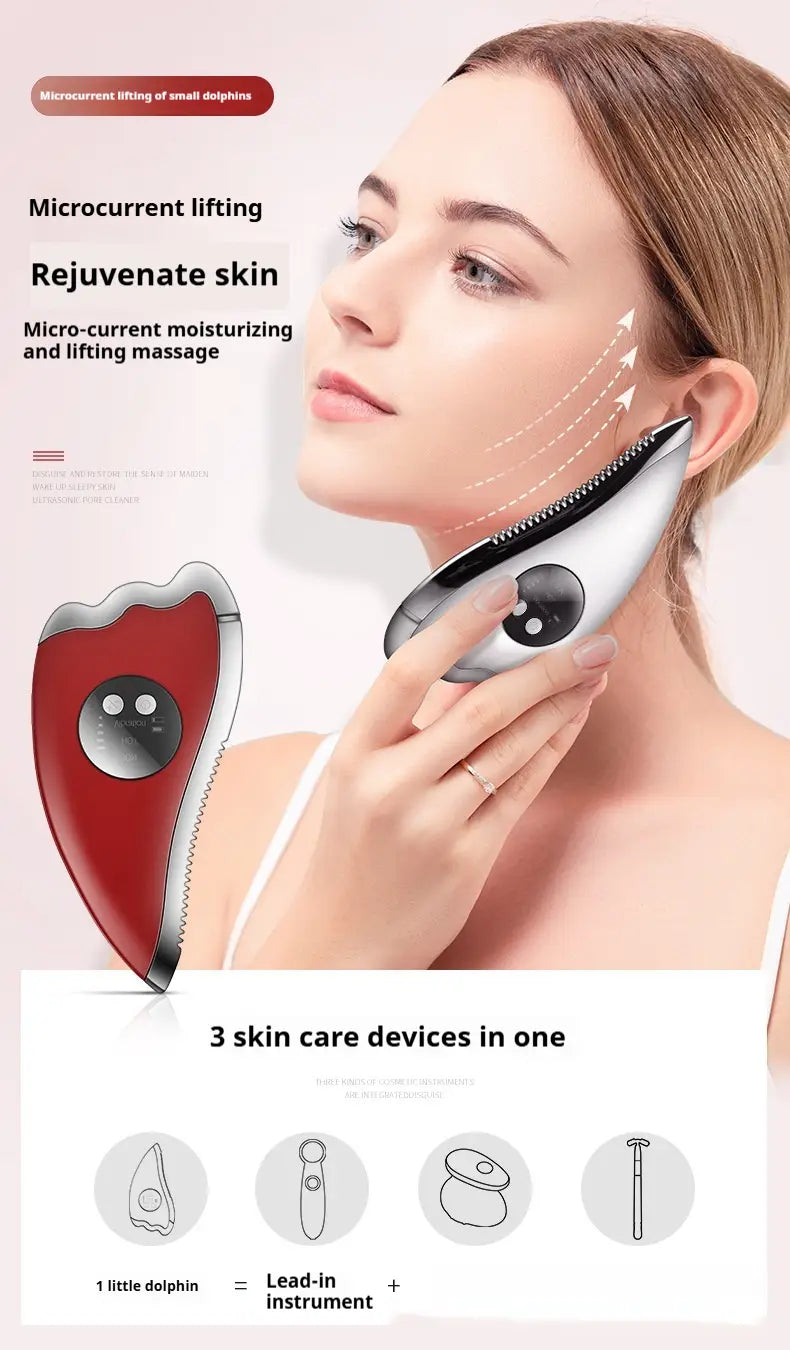 Electric Scrapping Plate Beauty Micro Warm Import Home Face Lift Vibration Massager