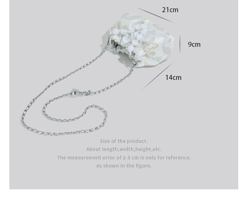 Pink Crossbody Bag with Bow Chain Buckets and Synthetic Leather Material