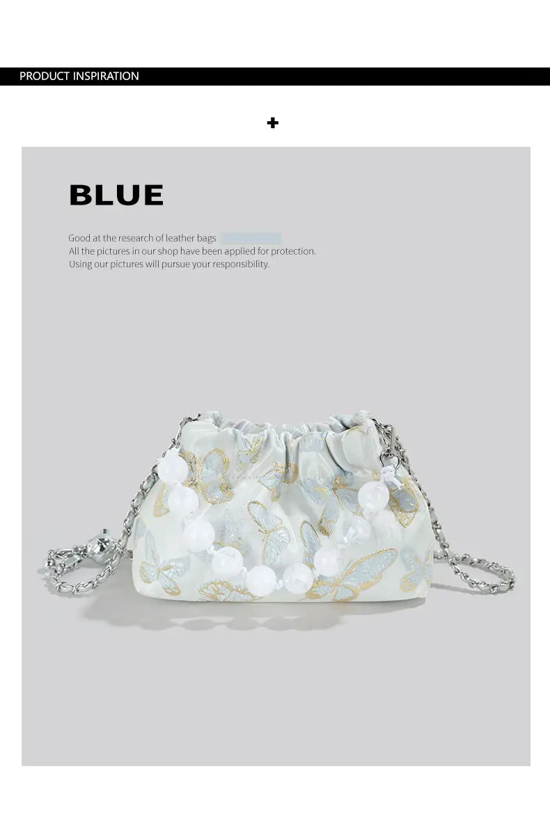 Pink Crossbody Bag with Bow Chain Buckets and Synthetic Leather Material