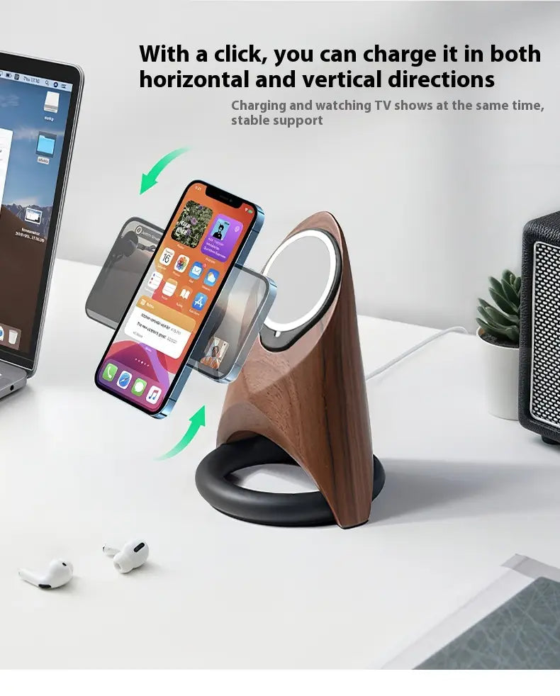 Magnetic Desktop Rack with Wireless Charger for Mobile Phones