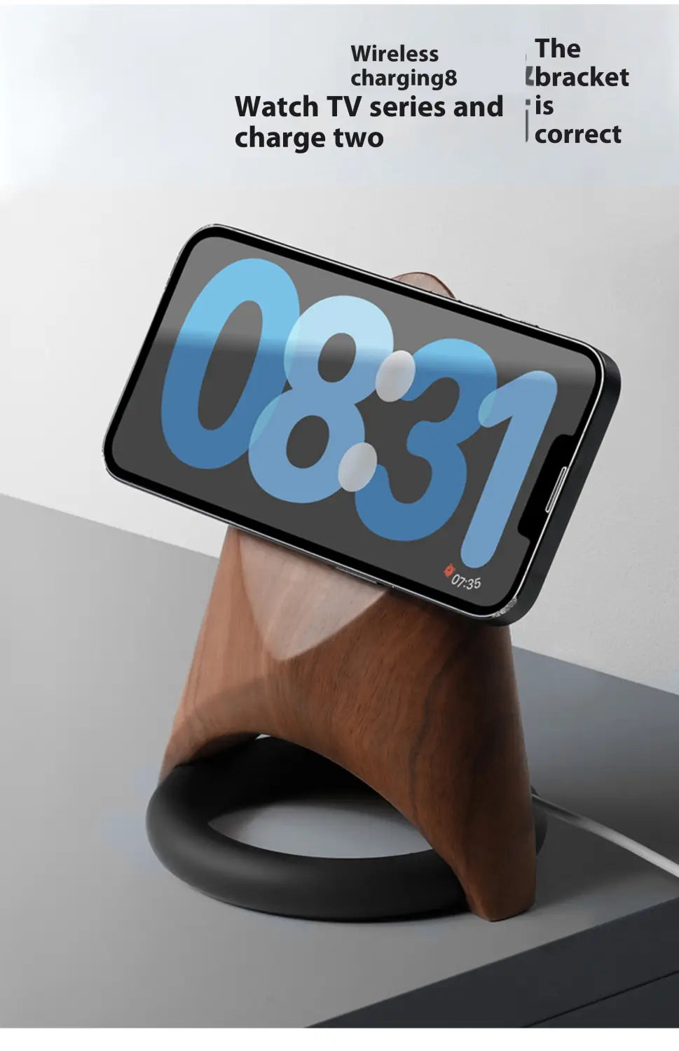 Magnetic Desktop Rack with Wireless Charger for Mobile Phones