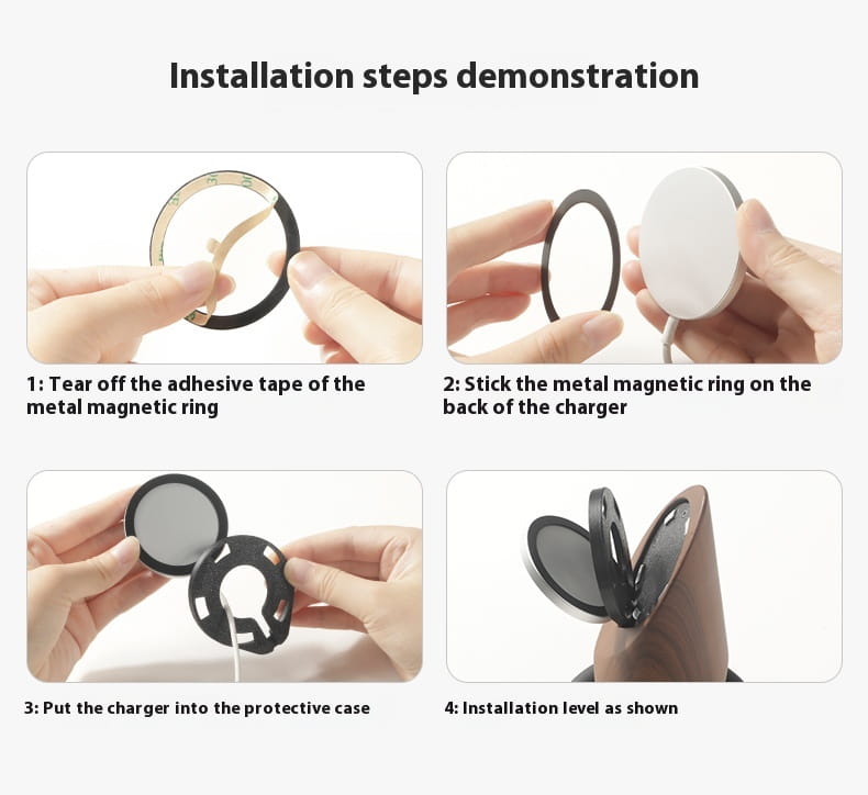 Magnetic Desktop Rack with Wireless Charger for Mobile Phones
