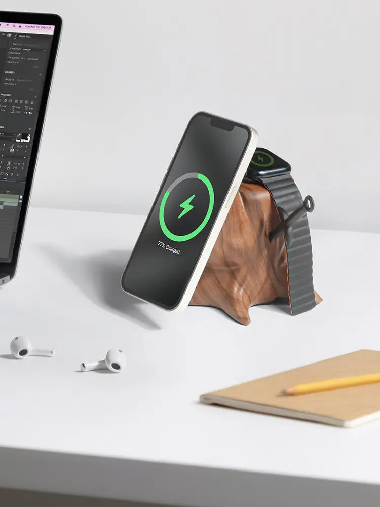 Creative Magsafe Magnetic Wireless Charger and Phone Holder Stump