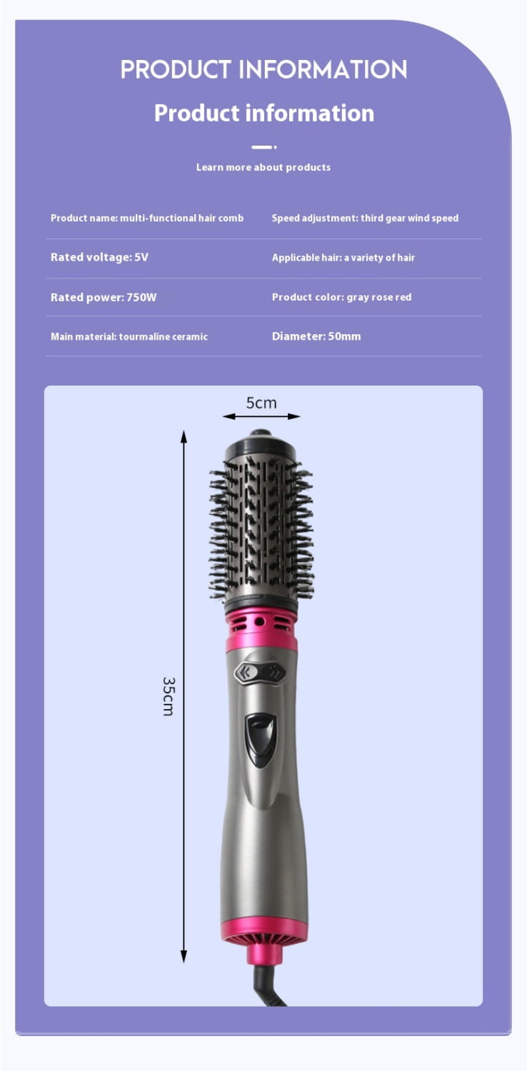 Electric Rotating Hair Curling Comb with Constant Temperature and European Standards