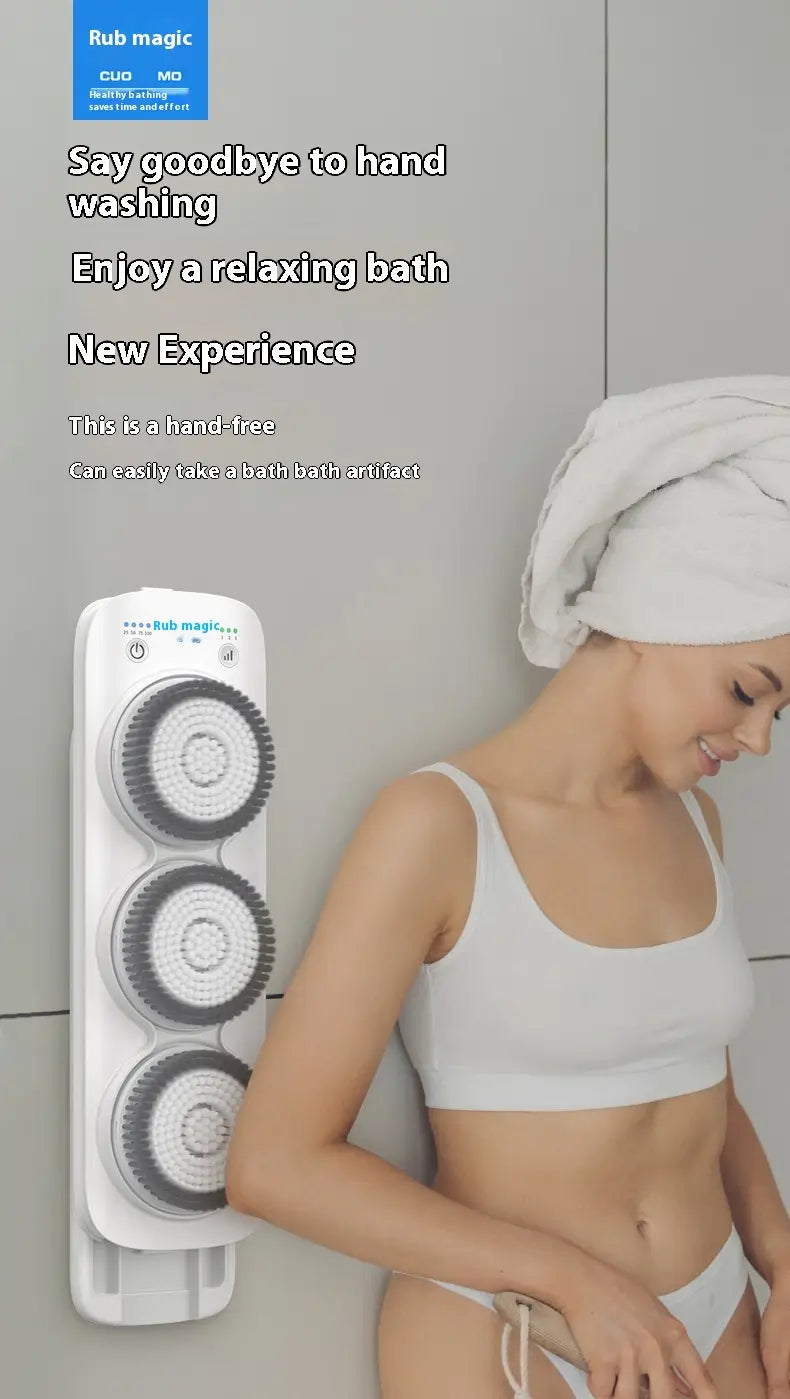 Electric Bath Rubbing Machine Waterproof Complete Set with Rotation and Accessories