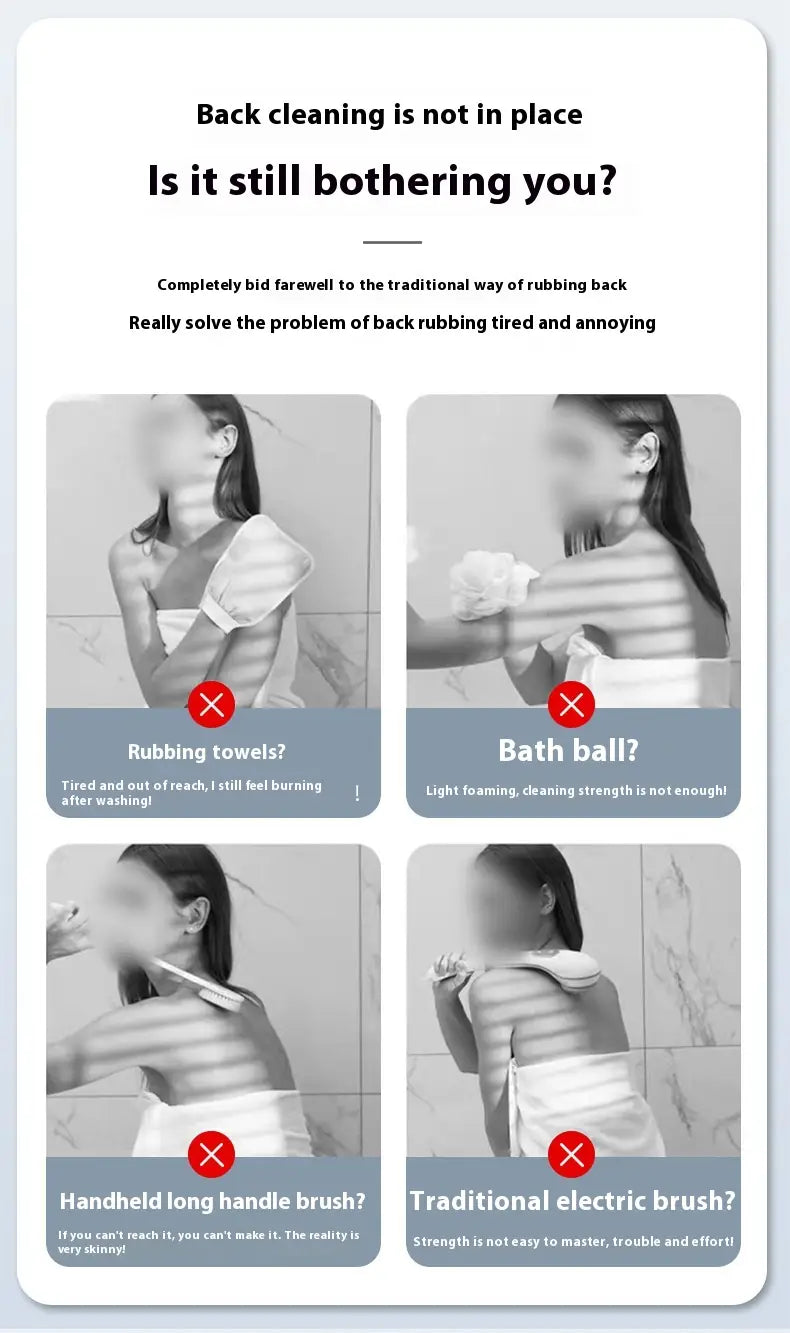 Electric Bath Rubbing Machine Waterproof Complete Set with Rotation and Accessories