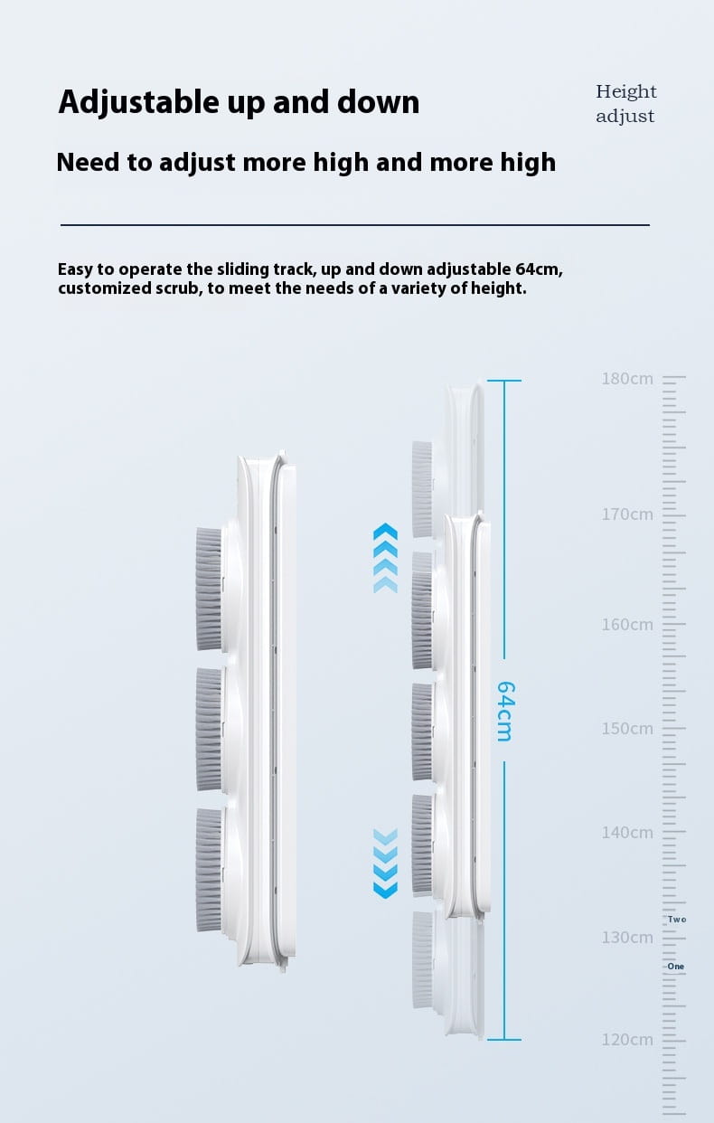 Electric Bath Rubbing Machine Waterproof Complete Set with Rotation and Accessories