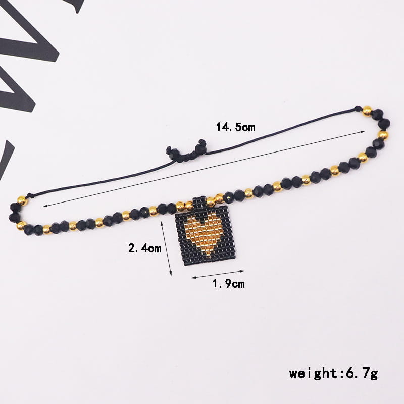 Cross Border For Miyuki Bracelet Suit Ethnic Style Heart Tag Crystal Bracelet