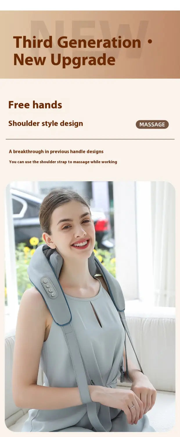Hot Compress Multifunctional Shoulder Massage Instrument with Neck Kneading