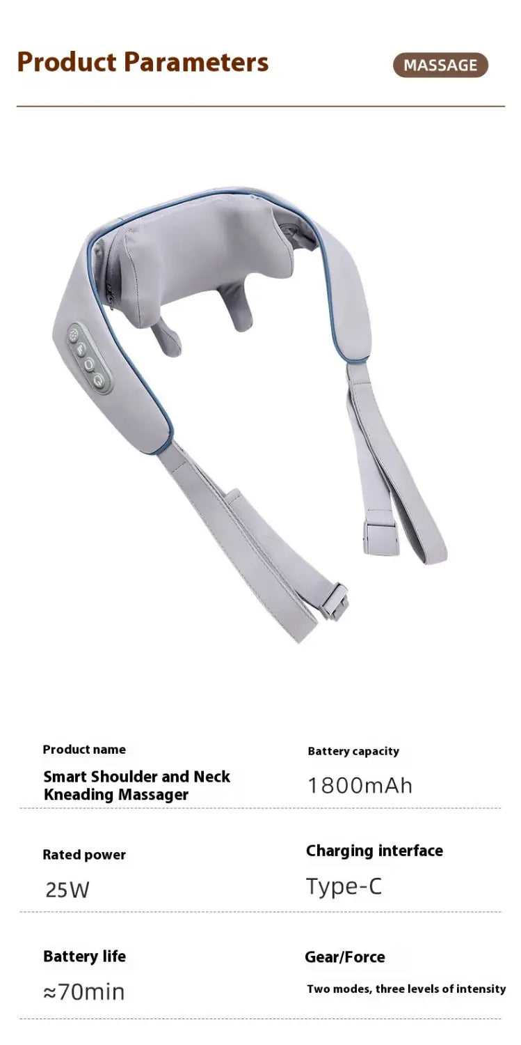 Hot Compress Multifunctional Shoulder Massage Instrument with Neck Kneading