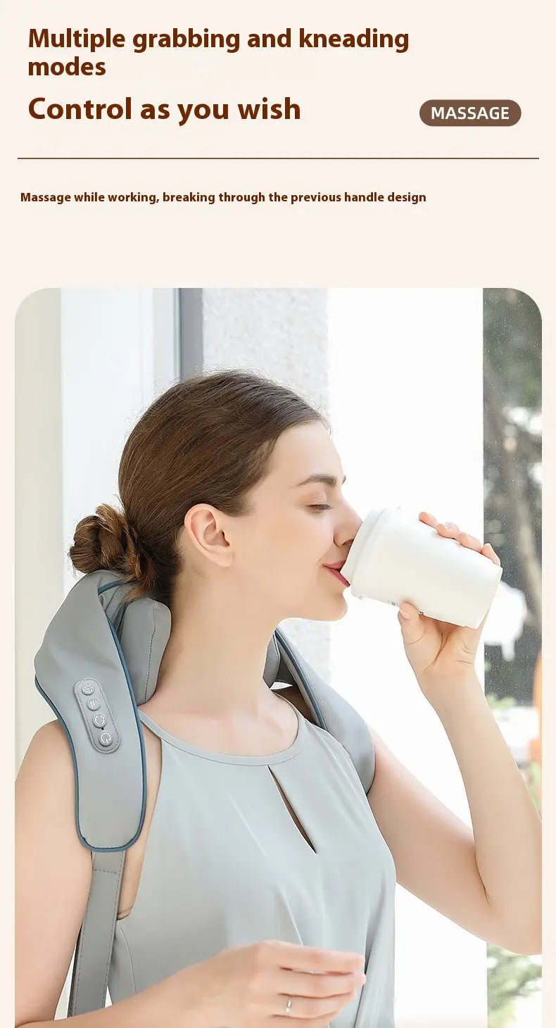 Hot Compress Multifunctional Shoulder Massage Instrument with Neck Kneading