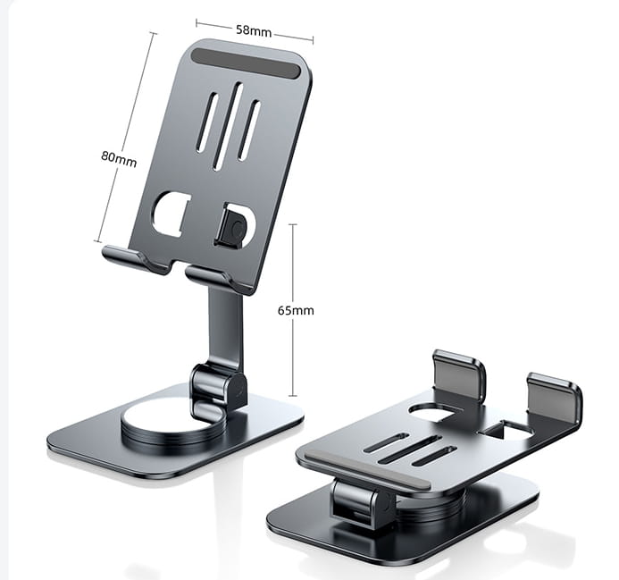 Aluminum Alloy Mobile Phone Holder with Lazy Folding Rotation