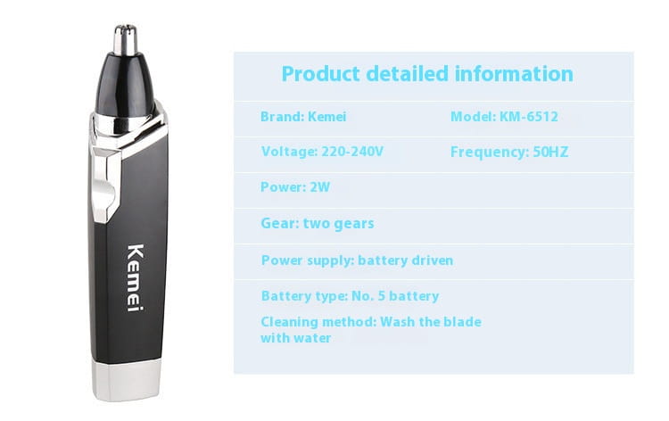 Battery Electric Nasal Hair Trimmer with Cleaning Brush