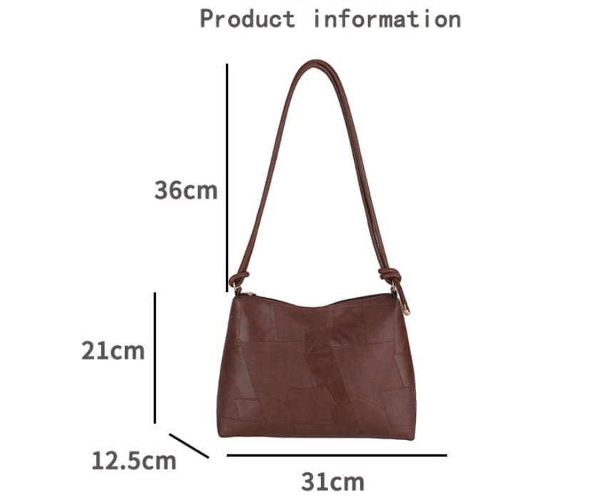 Borsa per valigia in pelle PU con una borsetta per spalla da viaggio tascabile con cerniera