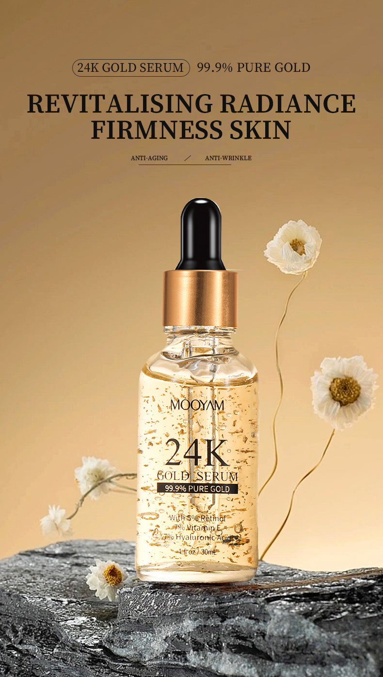 24K Gold Foil30mL Vitamin E Retinol Anti-wrinkle The Lifting Face Serum - Glitz and Glow with 24K Gold Foil30mL Face