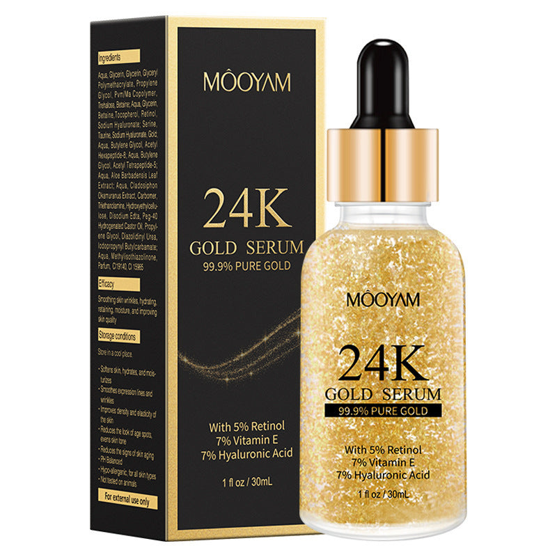 24K Gold Foil30mL Vitamin E Retinol Anti-wrinkle The Lifting Face Serum - Glitz and Glow with 24K Gold Foil30mL Face