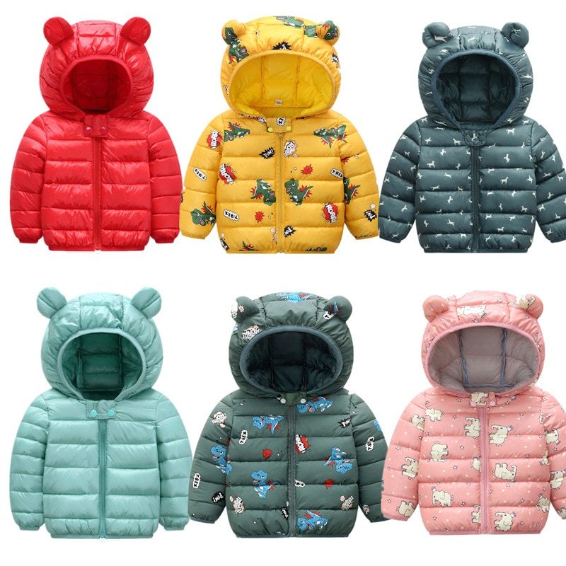 Children’s cotton-padded jacket with thin ears down jacket