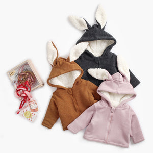 Autumn And Winter Rabbit Shape Children Plus Velvet Padded Jacket