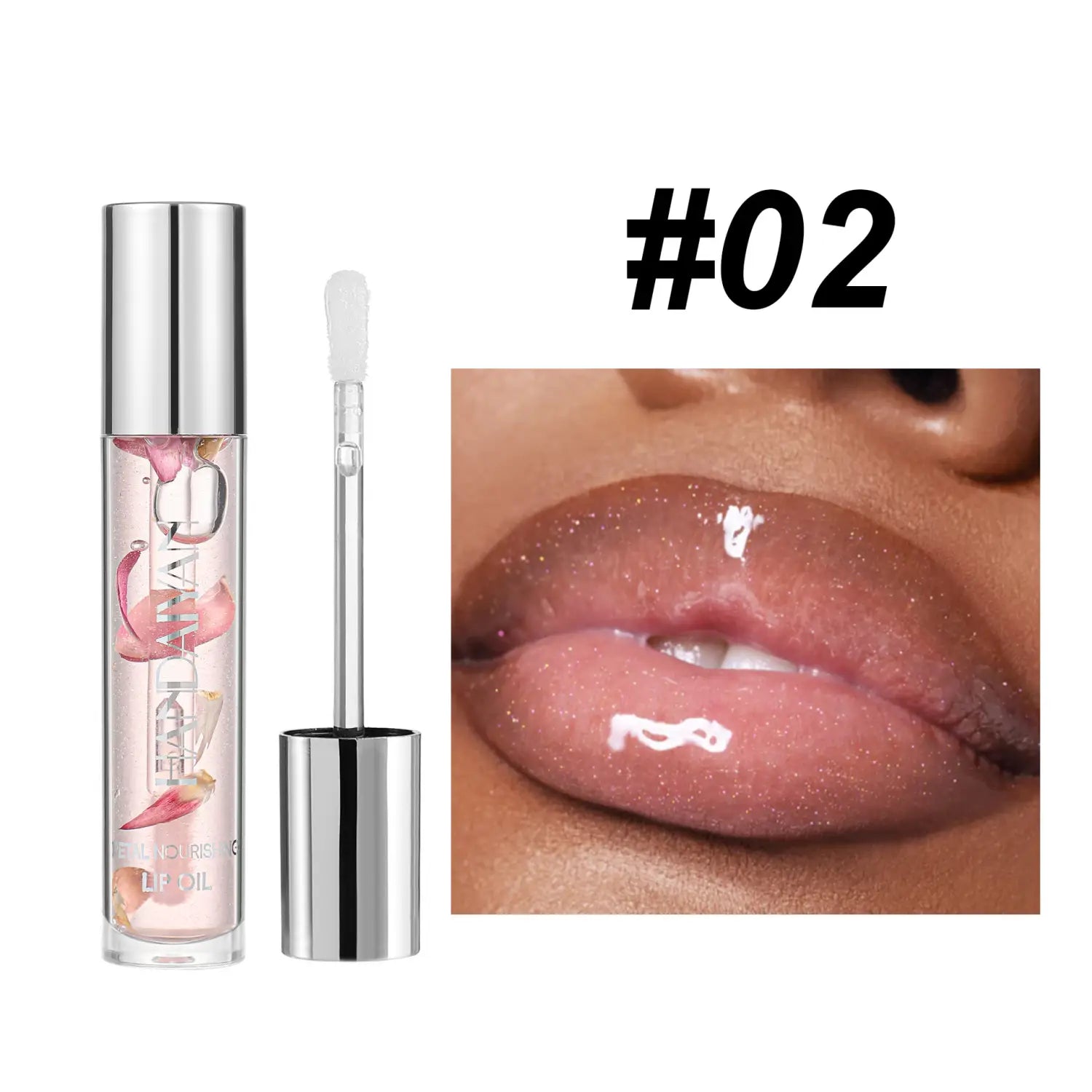 Transparent Dried Flower Lip Gloss with Moisturizing and Repairing Benefits