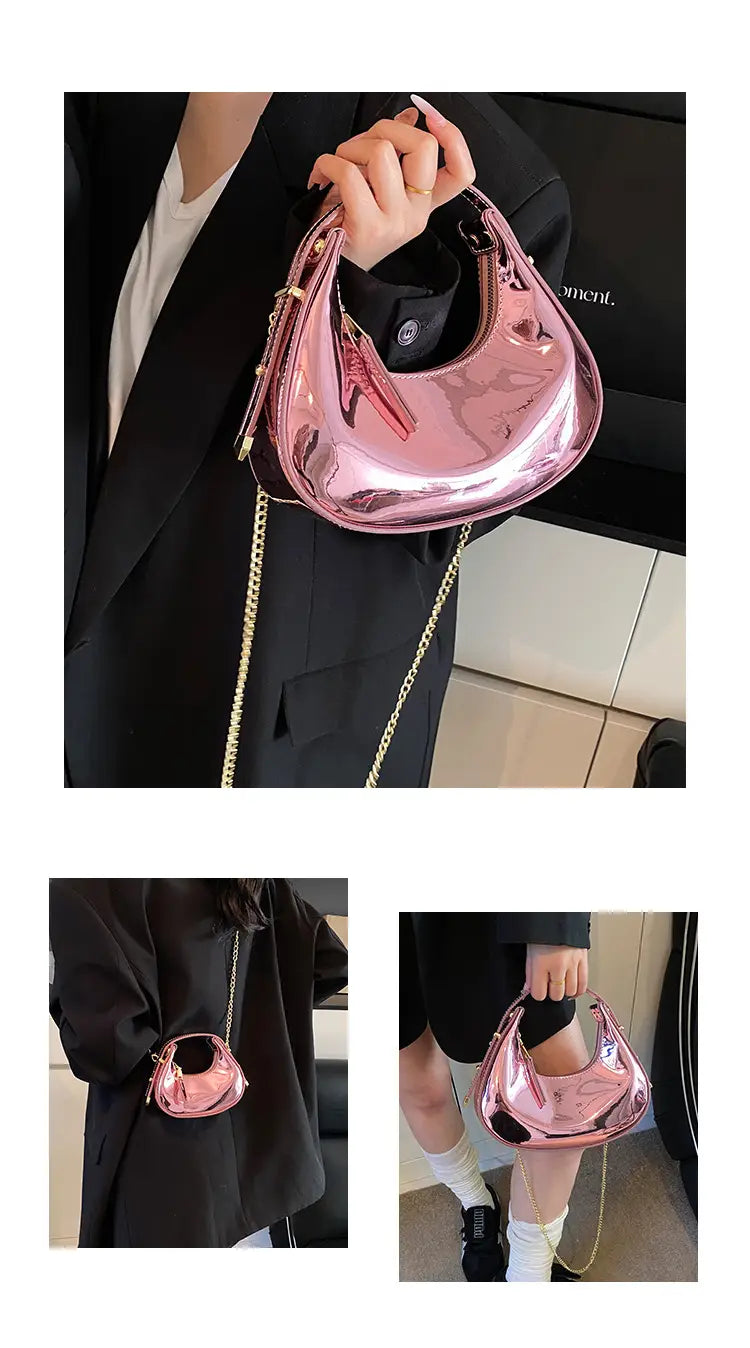 Kleine weiche PU -Umhängetasche mit 116 cm Riemen in mehreren Farben