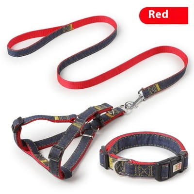 Ligne pour animaux de compagnie en deux pièces et collier de traction thoracique pour chiens chats