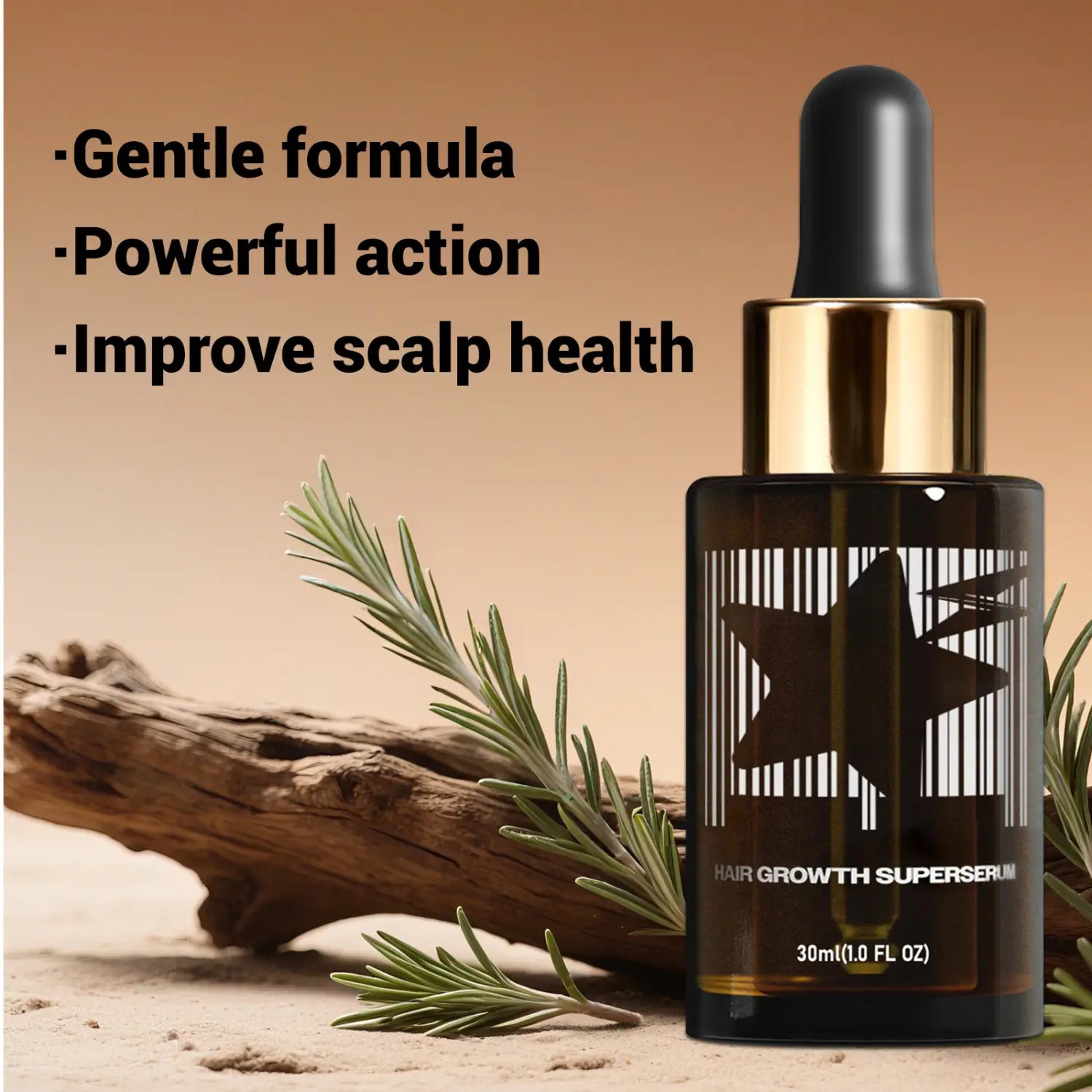 Meeste valgete juuste kasvuõli tiheda 30 ml musta olemuse jaoks