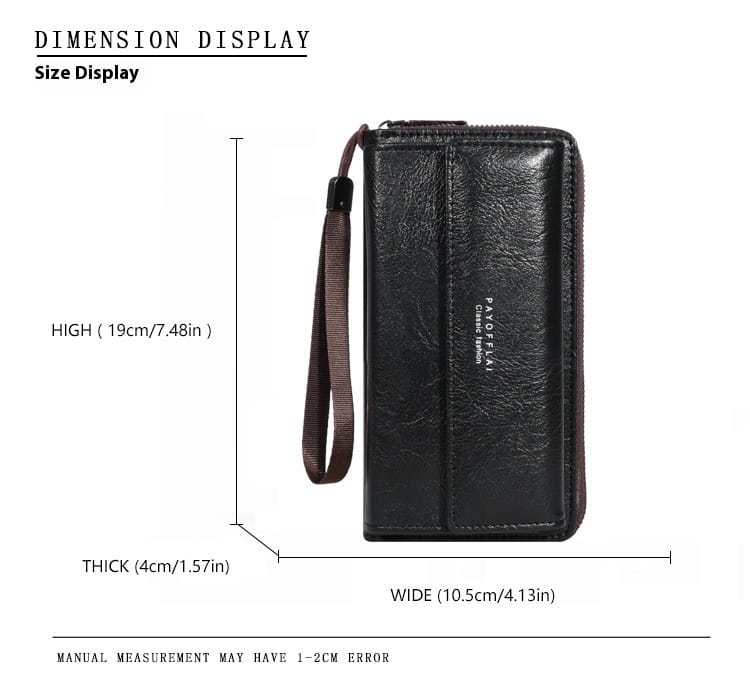 Portefeuille en cuir simple urbain pour hommes et femmes noire brun pu