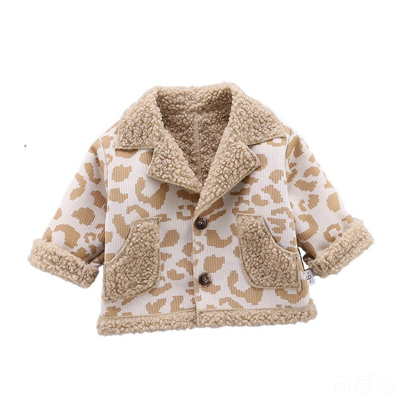 Boys and girls foreign style fur coat warm jacket