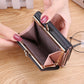 Three Fold Two Hearts Women’s Purse Female Student Cute Coin Purse Short Style Multi-card Clip - Cute Coin Purse